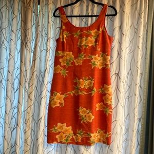 Sheath silk dress. Tommy Bahama brand 100%silk with acetate lining.